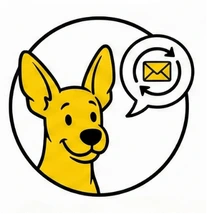 Symbol für regelmäßige Rückmeldung zum Wohlbefinden des Hundes